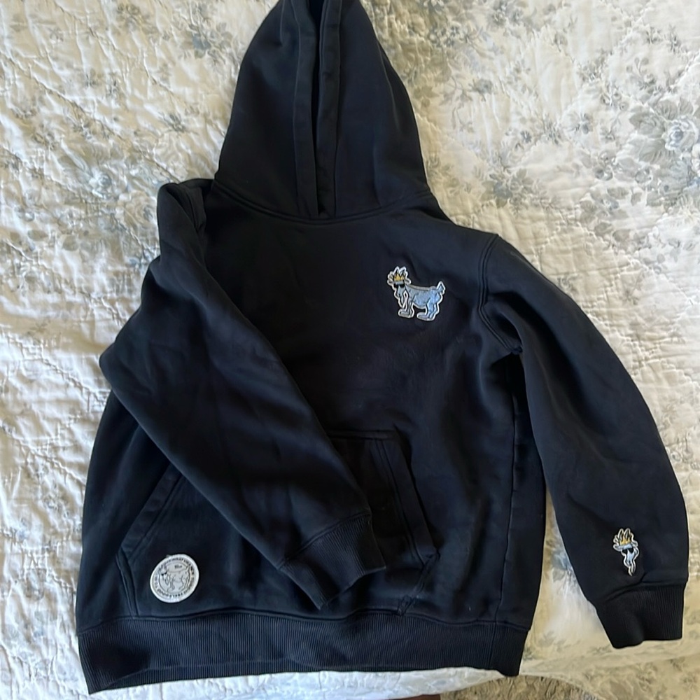 G.O.A.T USA Black Kids Hoodie with Embroidered Design YOUTH XL EUC